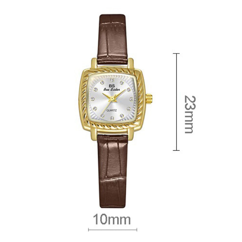 Retro Elegance Thin Dial Leather Strap Quartz Watches