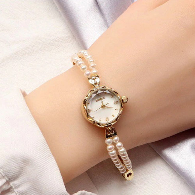 Wondrous Pearl Studded Bracelet Quartz Watches