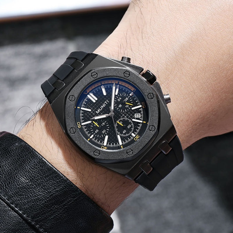 Geometric Tonneau Silicone Strap Chronograph Quartz Watches