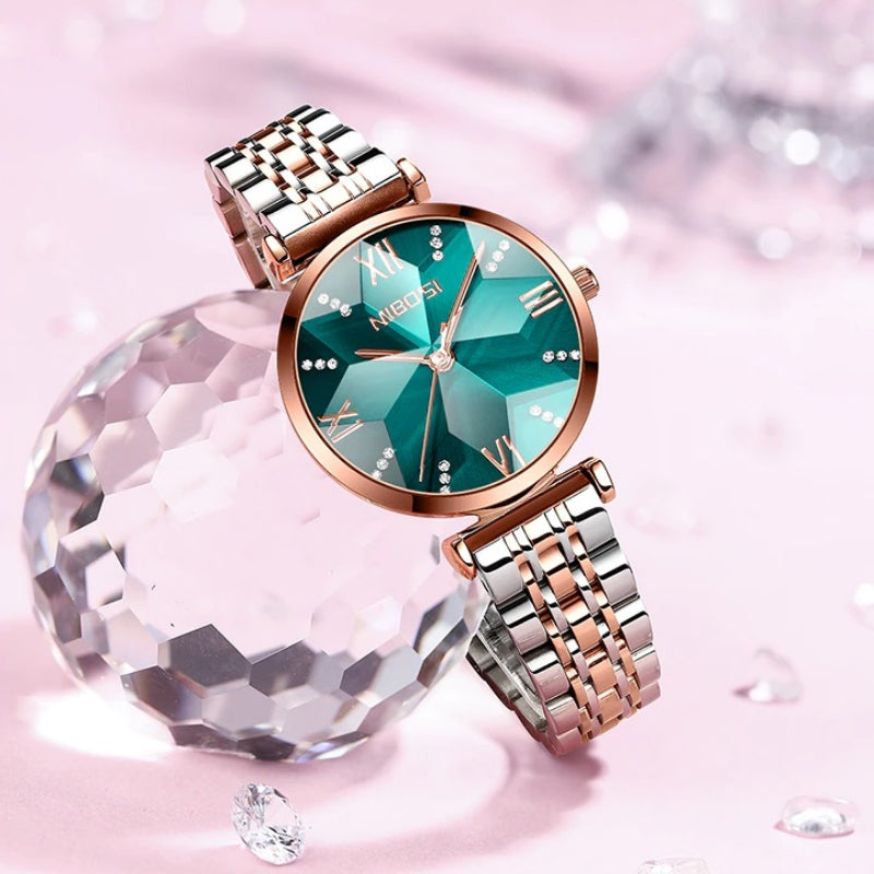 Small and Exquisite Diamond Cutting Design Quartz Watches