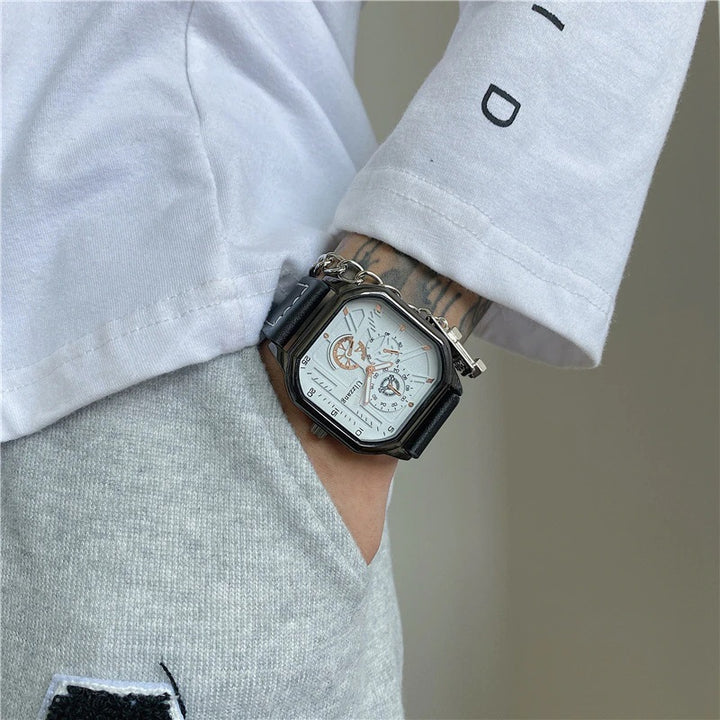 Modern Style Geometric Square Case Quartz Watches
