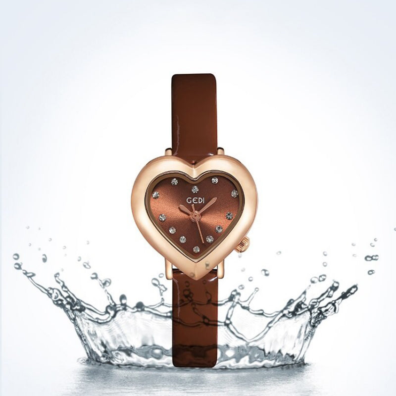 Passionate Heart-Shaped Dial with Vegan Leather Strap Quartz Watches