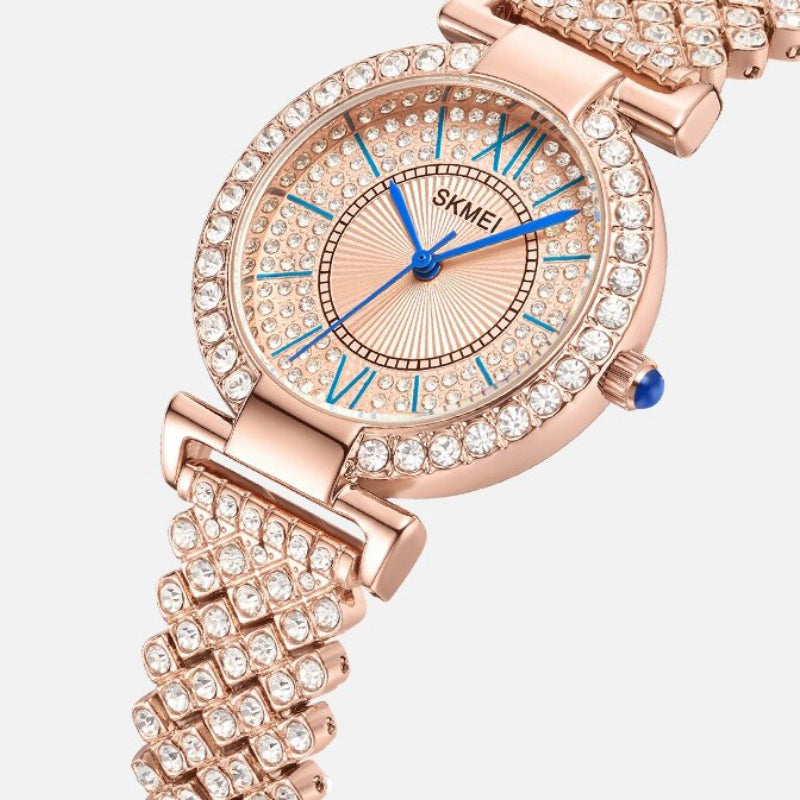 Elegant Sparkling Rhinestone Studded Dial Women's Quartz Watches