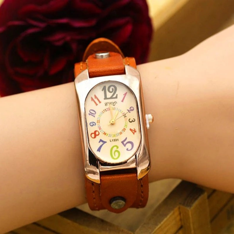 WRISTOLOGY Numbers Nurse Watch Leather Band in Gold - Interchangeable White  Genuine Leather Strap - Large Easy Read Analog Face Watch for Women, Girls,  Nurses, Teachers, Seniors Olivia OC092 - Walmart.com