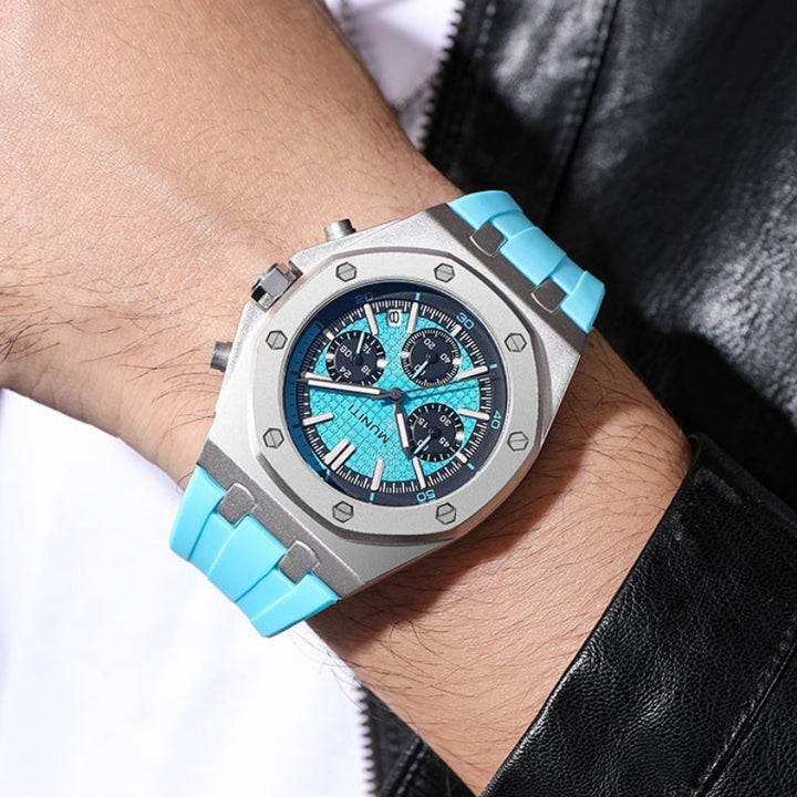 Geometric Tonneau Silicone Strap Chronograph Quartz Watches