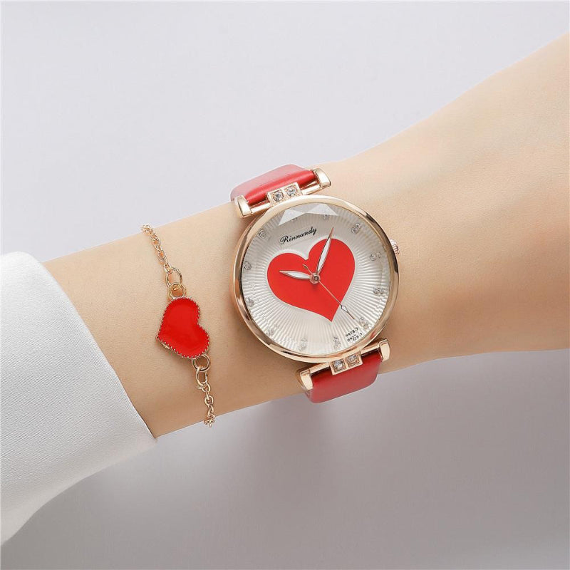 Exquisite Fashion Love Heart Dial Quartz Watches