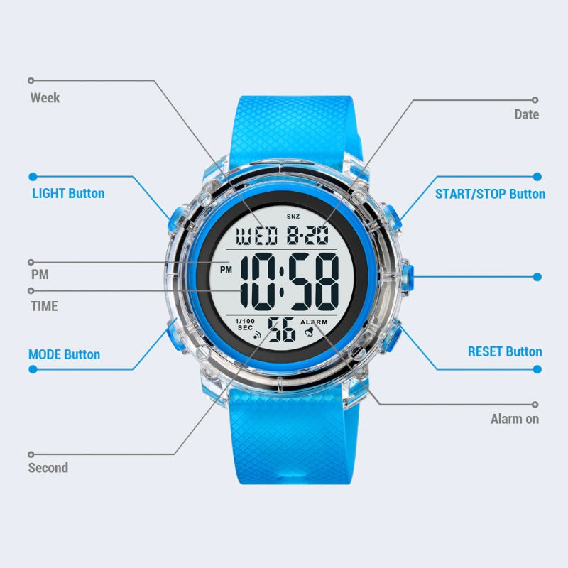 Simple and Minimalist LED Light Digital Display Unisex Watches