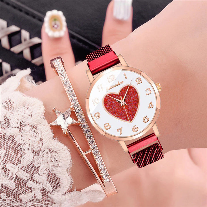 Romantic Glistening Love Heart Dial Quartz Watches