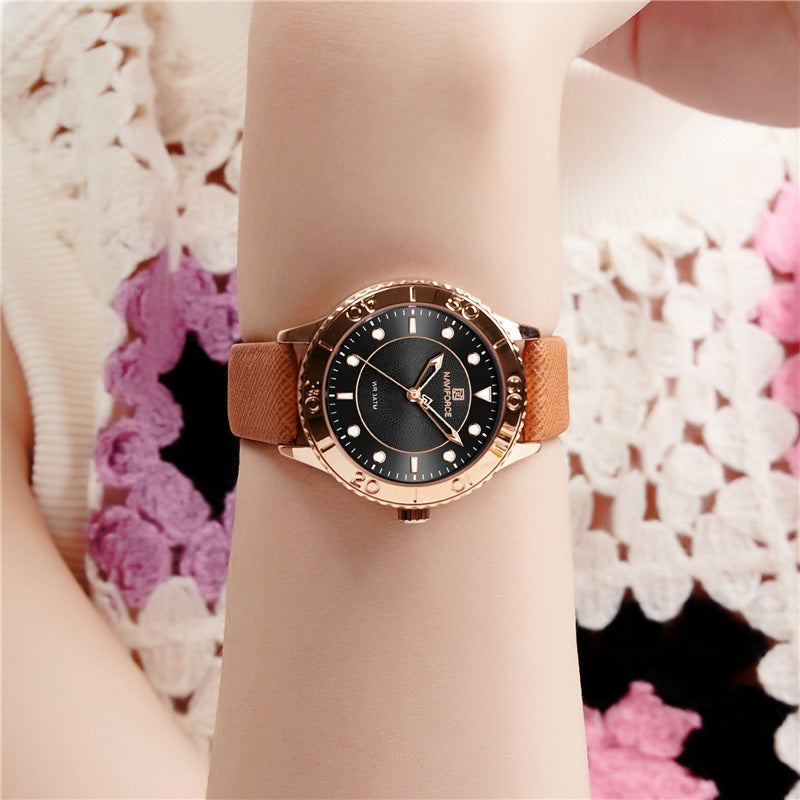 Dazzling Fashion and Sport Vegan Leather Strap Quartz Watches