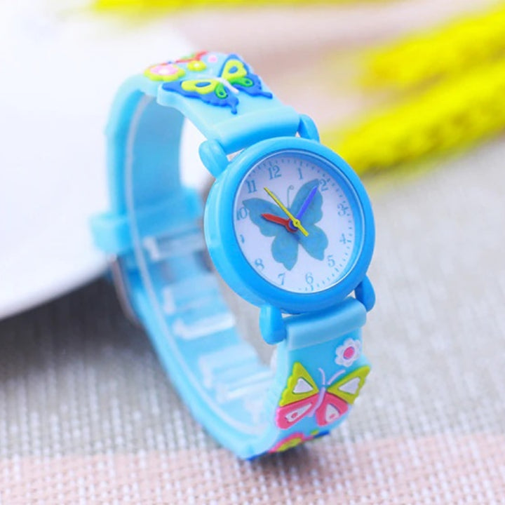 Colorful Butterfly Fashion Silicone Strap Quartz Watches for Kids