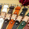 Vintage Style Colorful Numbers with Vegan Leather Strap Bracelet Quartz Watches