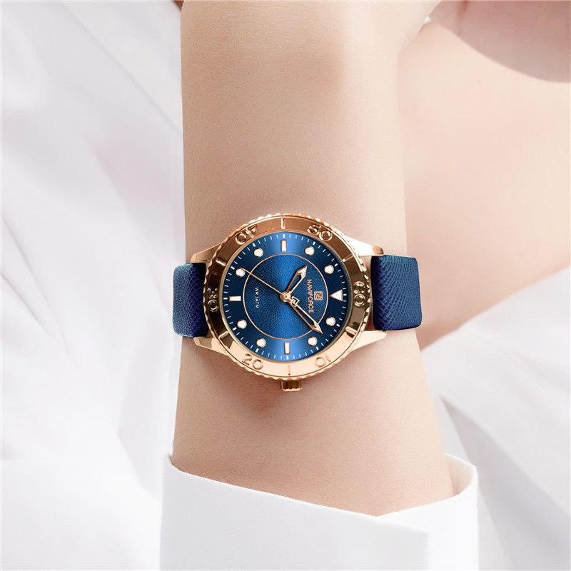 Dazzling Fashion and Sport Vegan Leather Strap Quartz Watches