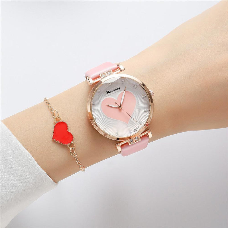 Exquisite Fashion Love Heart Dial Quartz Watches