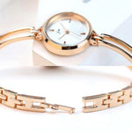 Women's Minimalist Small Round-Shaped Dial Quartz Watch Bracelet