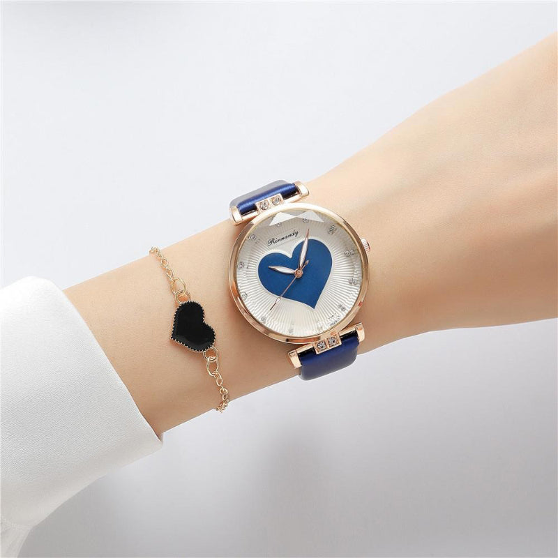 Exquisite Fashion Love Heart Dial Quartz Watches