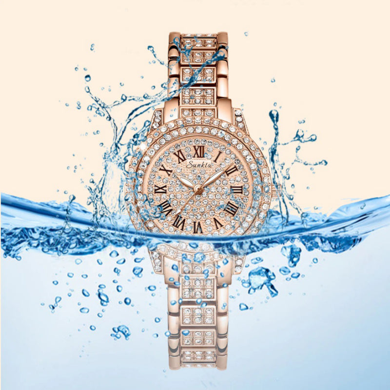 Gorgeous Rhinestone Adorned Roman Numeral Quartz Watches