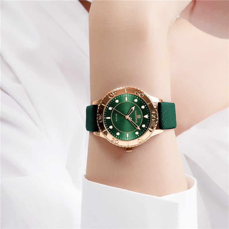 Dazzling Fashion and Sport Vegan Leather Strap Quartz Watches