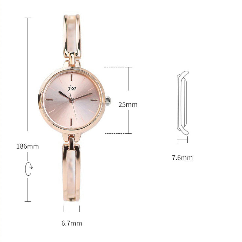 Women's Minimalist Small Round-Shaped Dial Quartz Watch Bracelet