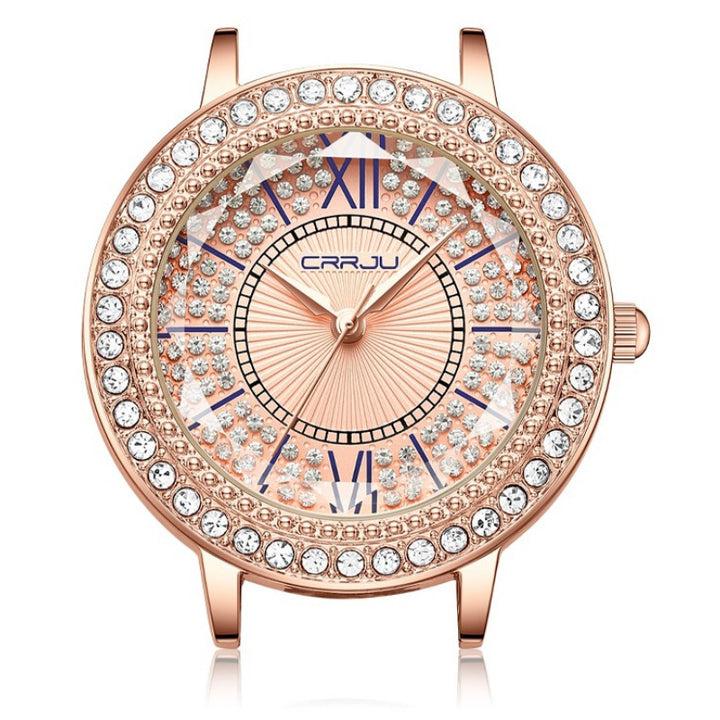 Elegant and Bright Rhinestone Embellished Round Dial Quartz Watches