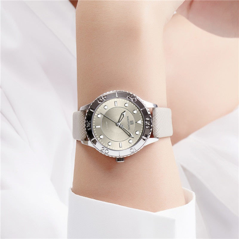 Dazzling Fashion and Sport Vegan Leather Strap Quartz Watches