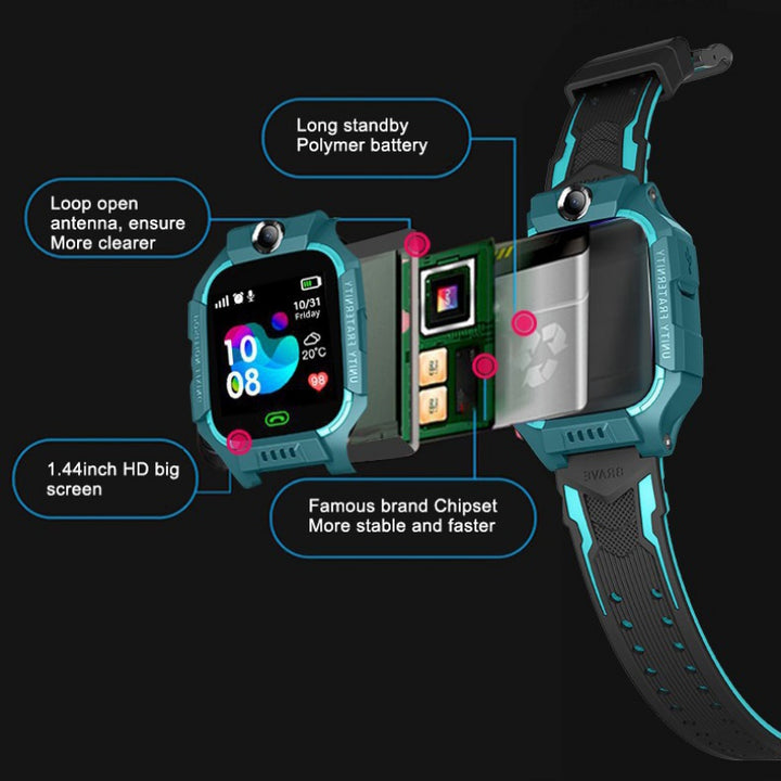 Touch Screen 4G Waterproof GPS Tracker with Two-Way Call Smartwatch for Kids
