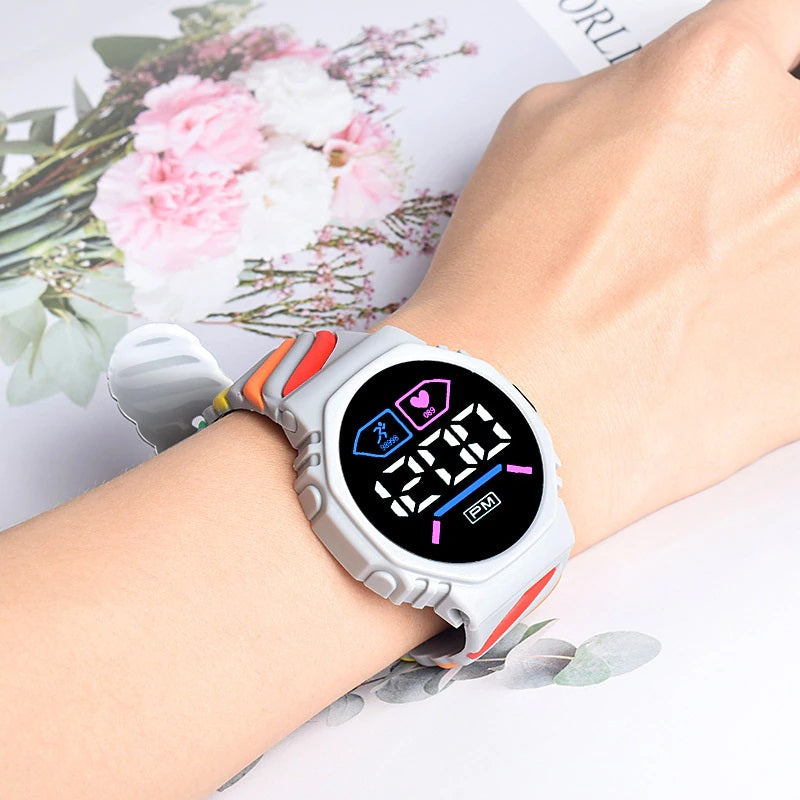 Colorful Rainbow Silicone Strap Children's Digital Watches