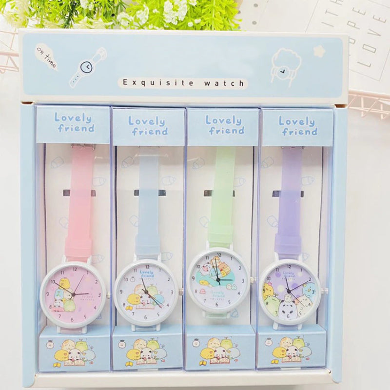 Cute Cartoon Friends Dial with Luminous Silicone Strap Quartz Watches