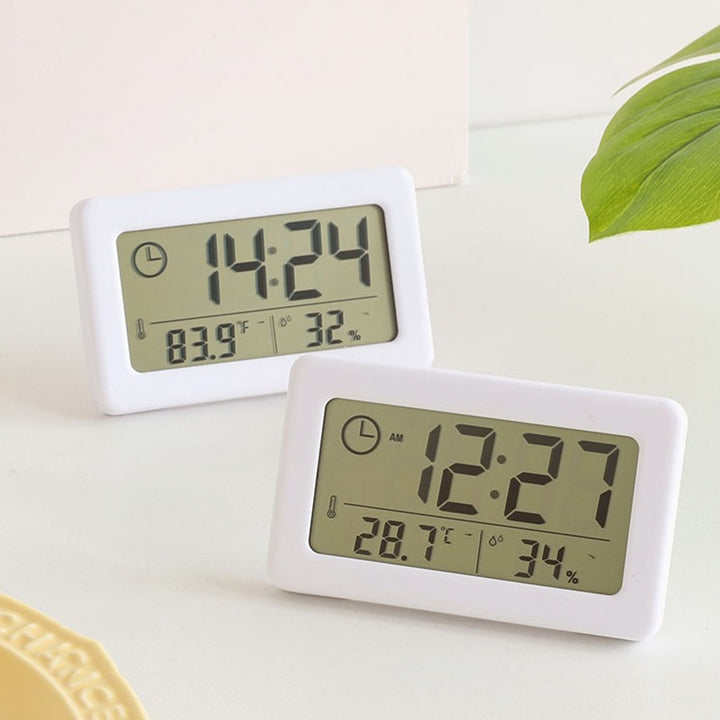 Thin and Convenient Digital LED Wall Clock with Humidity Display