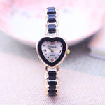 Romantic Love Heart Dial with Elegant Ceramic Strap Quartz Watches