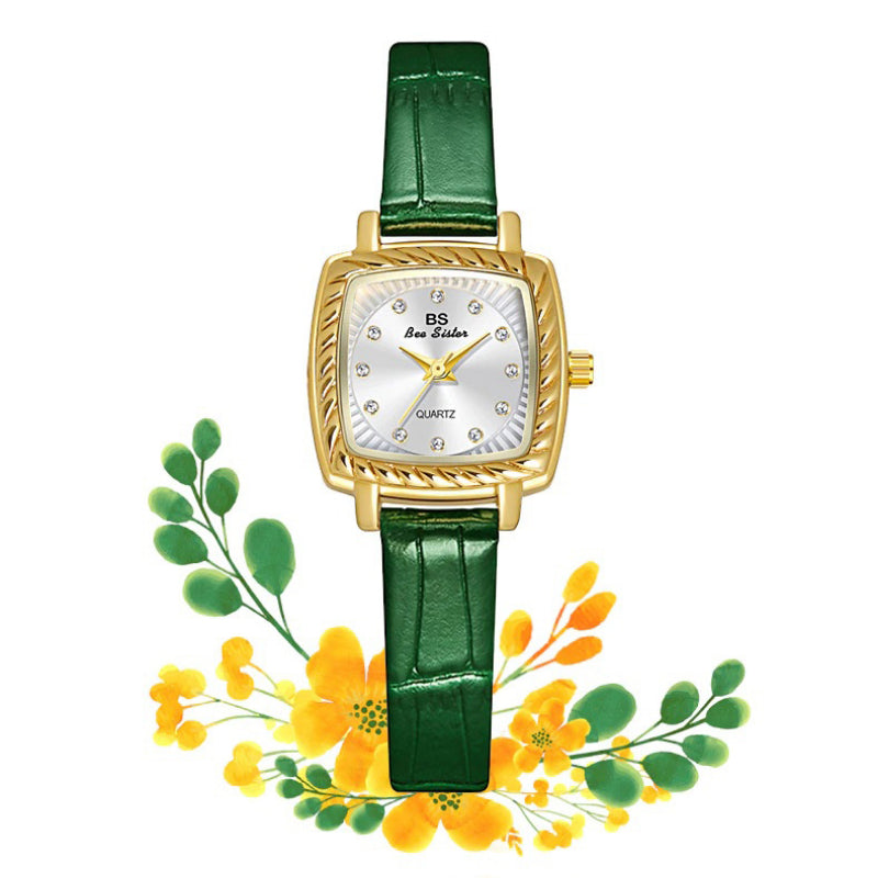 Retro Elegance Thin Dial Leather Strap Quartz Watches