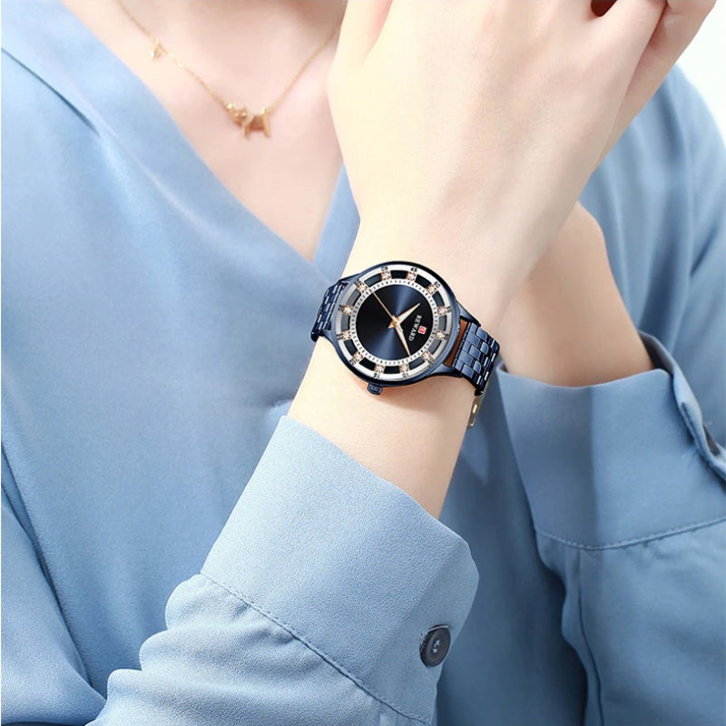 Chic and Sophisticated Rhinestone Dial Quartz Watches