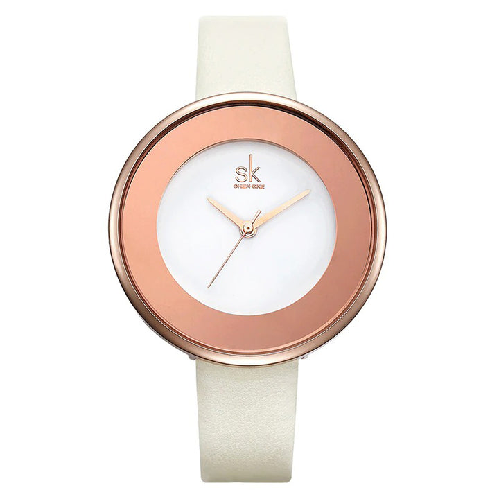 Minimalist Fashion Dial with Vegan Leather Strap Quartz Watches