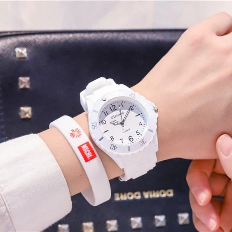 Fashion Pastel-Colored Silicone Band Sports Quartz Watches