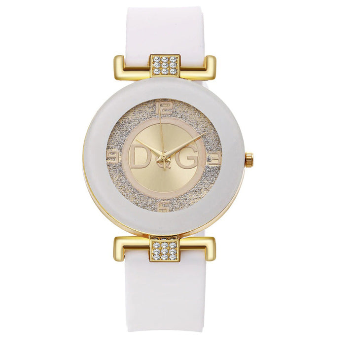 Dazzling Big Round Dial with Silicone Strap Quartz Watches