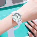 Casual Pastel-Colored Quartz Watches with Silicone Strap