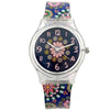 Colorful Retro Flower Style with Silicone Strap Quartz Watches