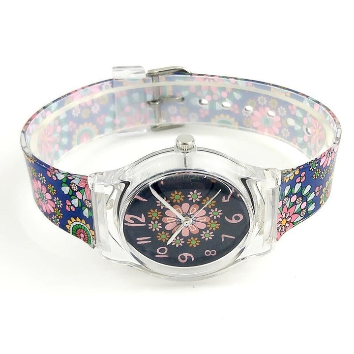 Colorful Retro Flower Style with Silicone Strap Quartz Watches