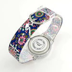 Colorful Retro Flower Style with Silicone Strap Quartz Watches