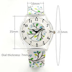 Bright-Colored Flower Fashion Dial with Ultra-Thin Silicone Strap Quartz Watches