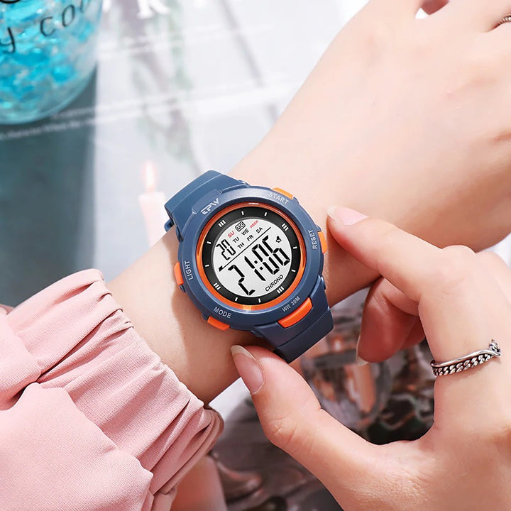 Luminous Two-Tone Digital Sports Fashion Wristwatches