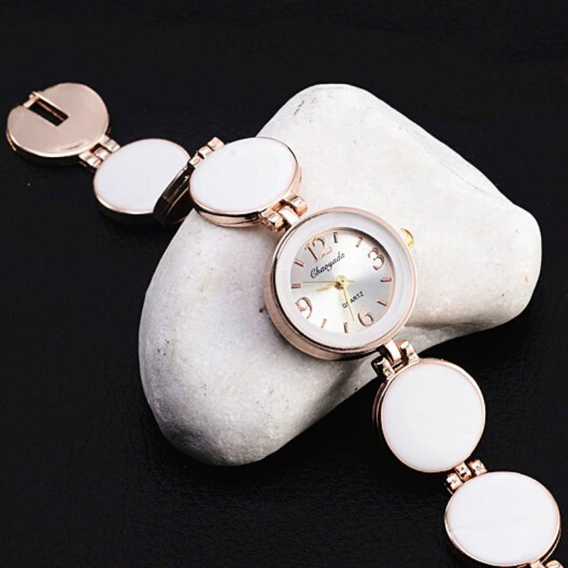 Exquisite Multi-color Round Dial Bracelet Quartz Wristwatches