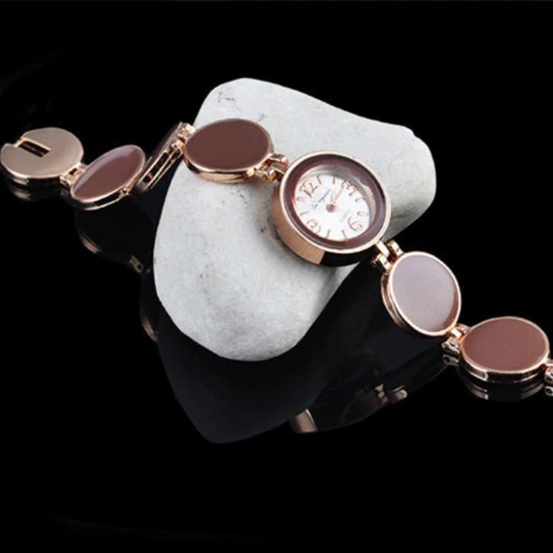 Exquisite Multi-color Round Dial Bracelet Quartz Wristwatches