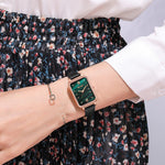 Square Case Fashion Quartz Wristwatches and Bracelet Set