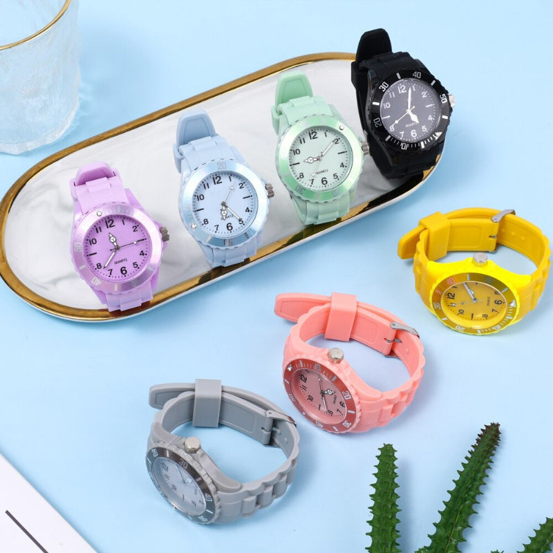 Simple and Casual Mixed Dial Display Watch for Women