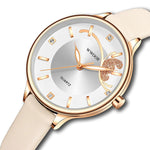 Simply Elegant Fashion Butterfly with Vegan Leather Strap Quartz Watches