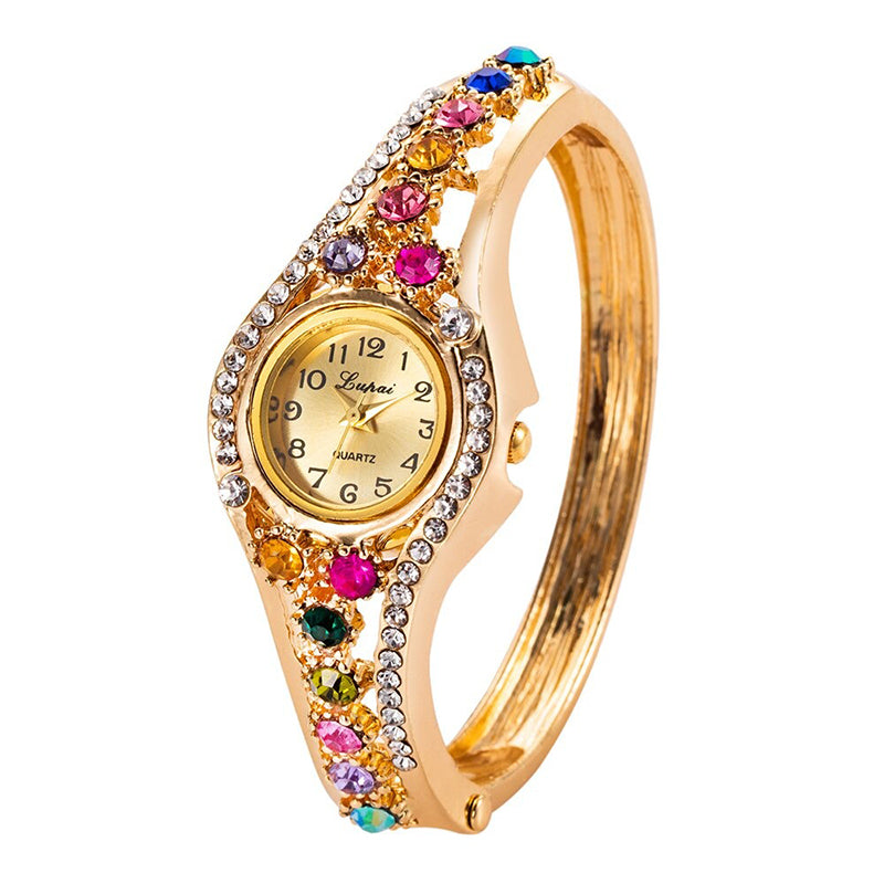 Dazzling Rhinestone Embellished Bracelet Quartz Wristwatches