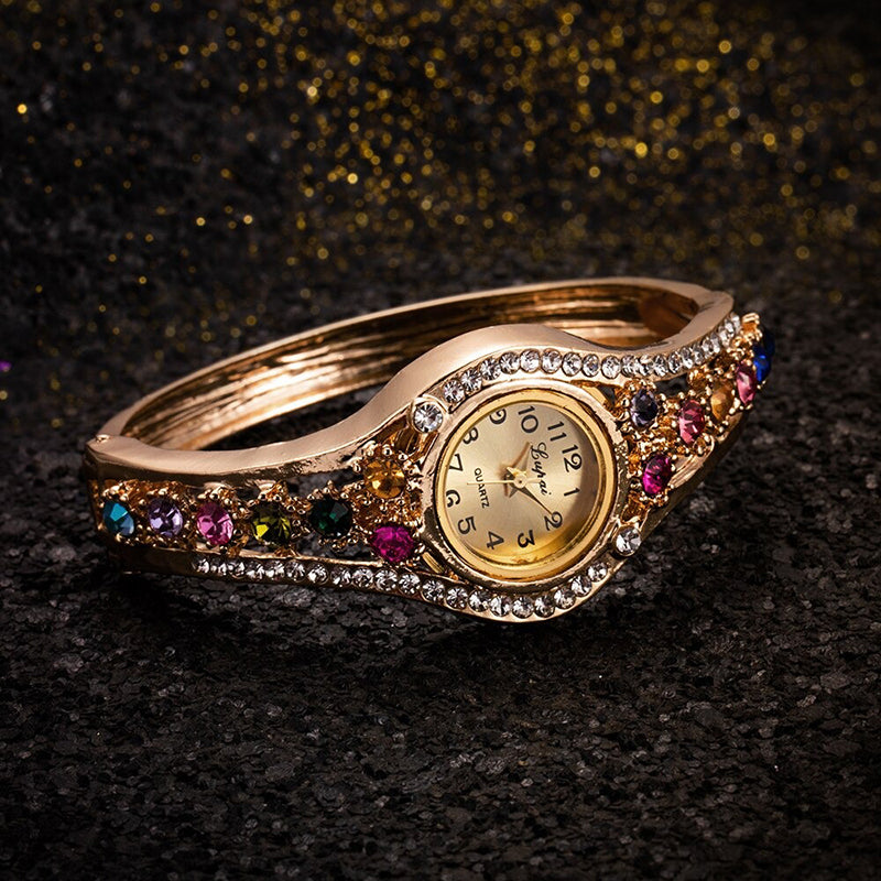 Dazzling Rhinestone Embellished Bracelet Quartz Wristwatches