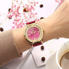 Shimmering Rhinestones with Frosted Vegan Leather Strap Quartz Watches