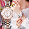 Rhinestone Accents Dial with Stainless Steel Strap Quartz Watches