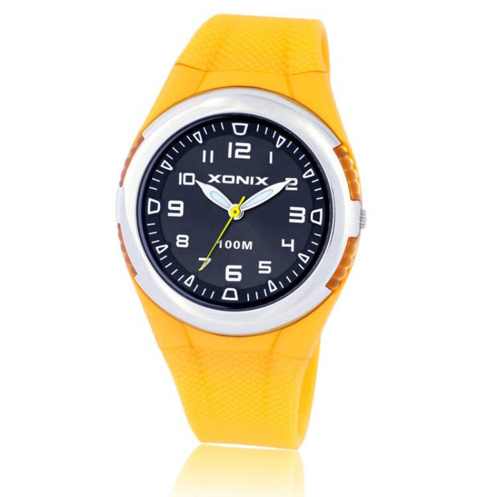 Cool and Sporty Multicolor Rubber Strap Quartz Watches